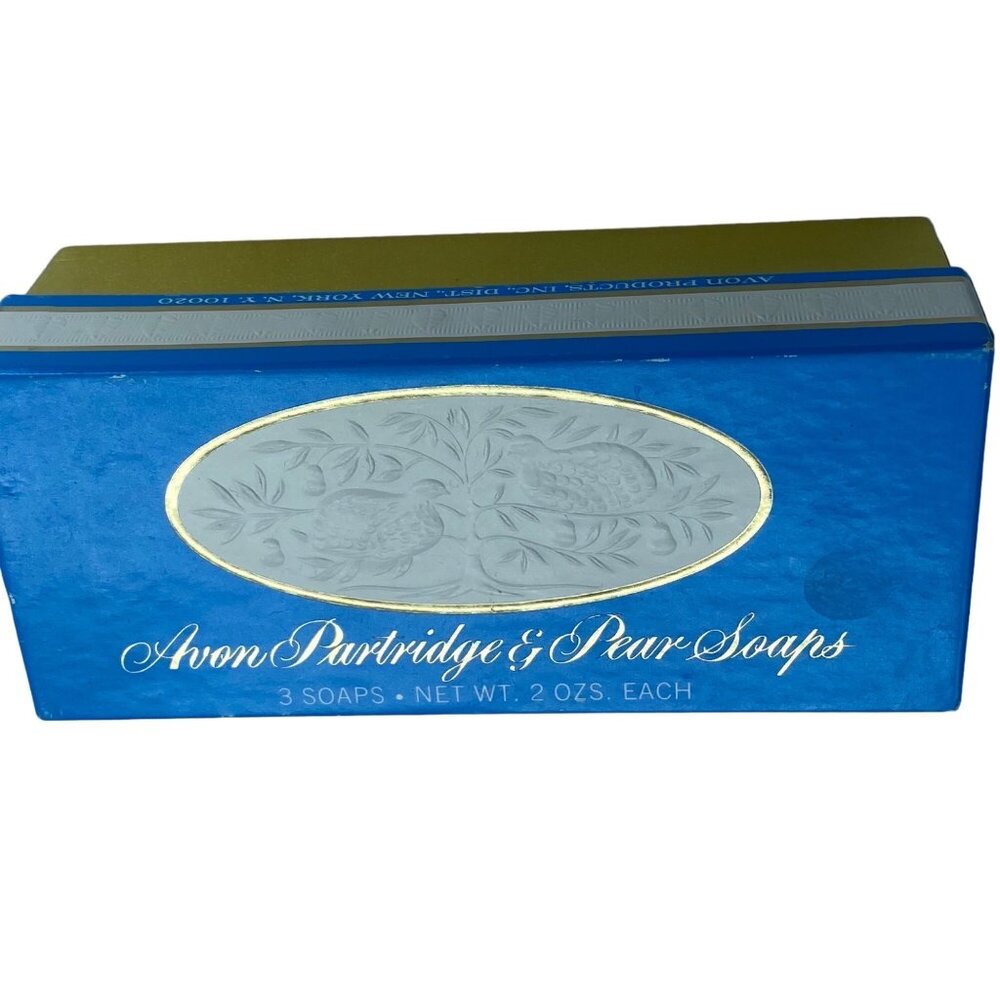 Vtg Avon Partridge & Pear Soaps 3-Pack 2 Oz Each Original Decorative Box New NOS